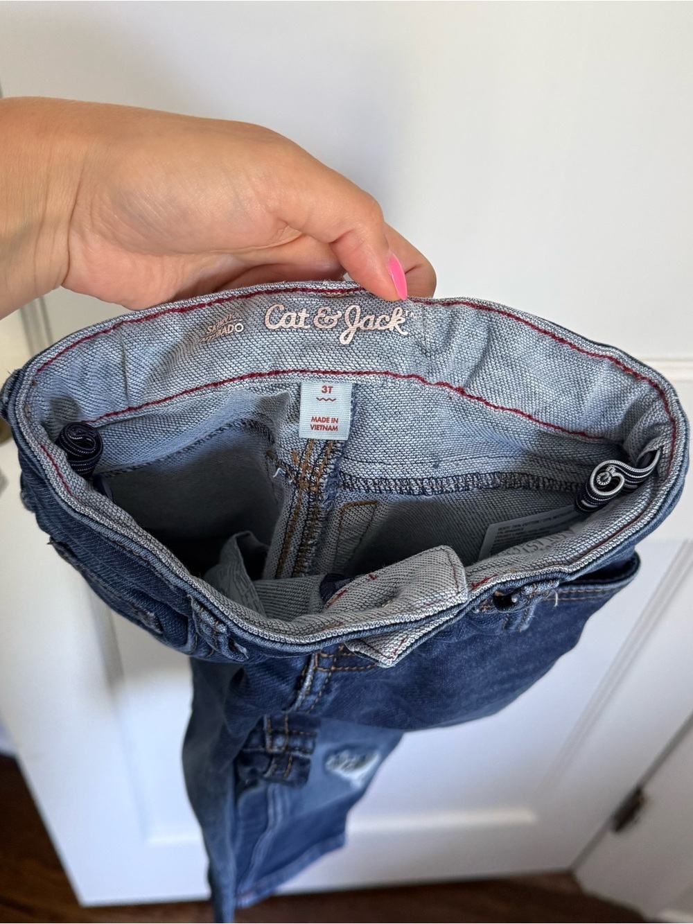 Cat & Jack Dark Navy Stretch Straight Dark Toddler Jeans 3T - Picture 3 of 3